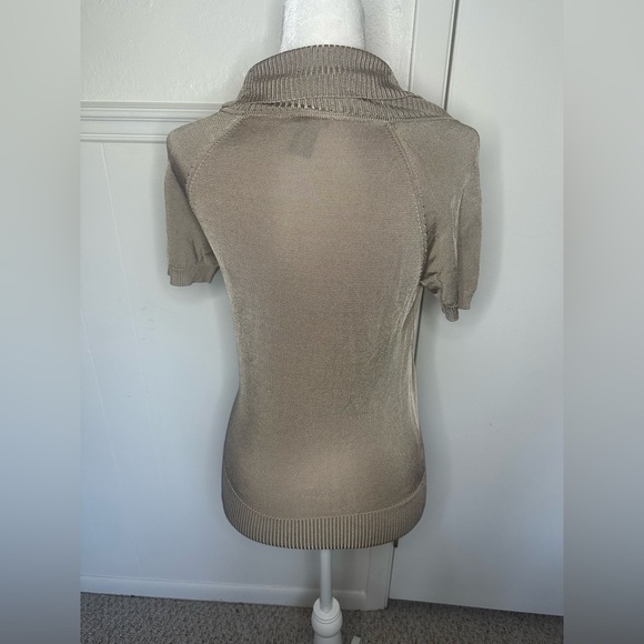 Ann Taylor Tan Cowl Neck Sweater with Short Sleeves size S petite NWT - Picture 3 of 9